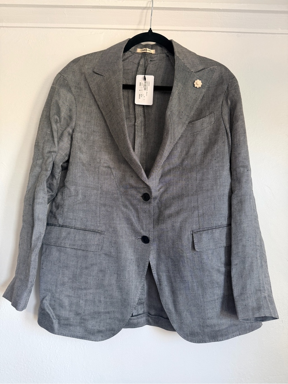 Lardini Gray Textured Two-Button Sport Coat